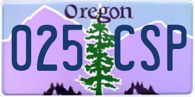 OR license plate 025CSP