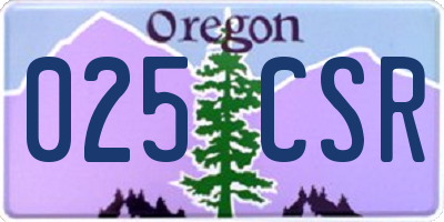 OR license plate 025CSR
