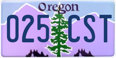 OR license plate 025CST