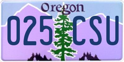 OR license plate 025CSU