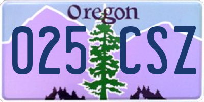 OR license plate 025CSZ
