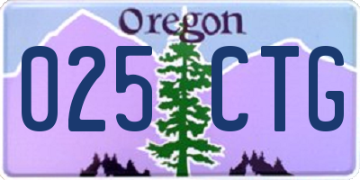 OR license plate 025CTG
