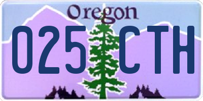 OR license plate 025CTH