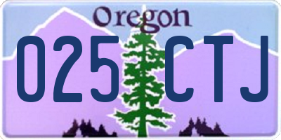 OR license plate 025CTJ