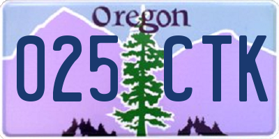 OR license plate 025CTK