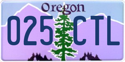 OR license plate 025CTL