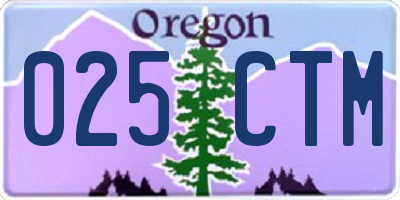 OR license plate 025CTM