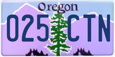 OR license plate 025CTN