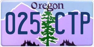 OR license plate 025CTP