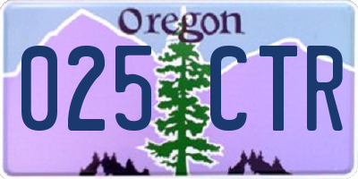 OR license plate 025CTR