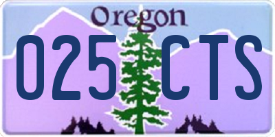 OR license plate 025CTS