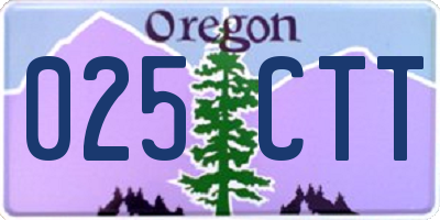 OR license plate 025CTT