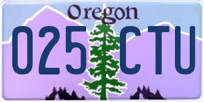 OR license plate 025CTU