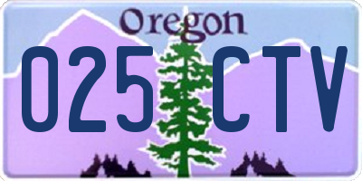 OR license plate 025CTV