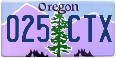 OR license plate 025CTX
