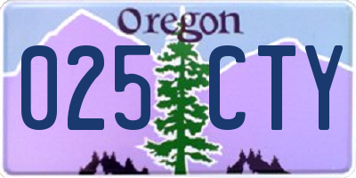 OR license plate 025CTY