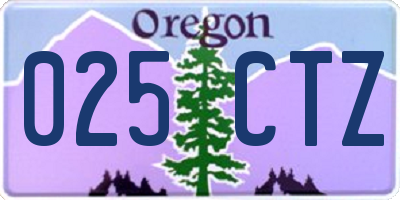 OR license plate 025CTZ