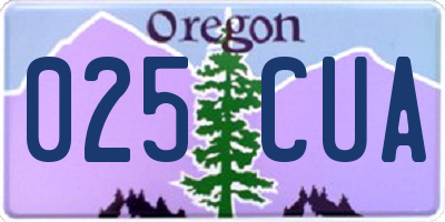 OR license plate 025CUA