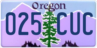 OR license plate 025CUC