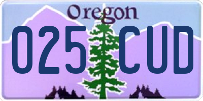 OR license plate 025CUD
