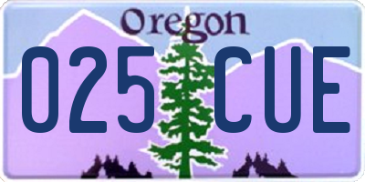 OR license plate 025CUE