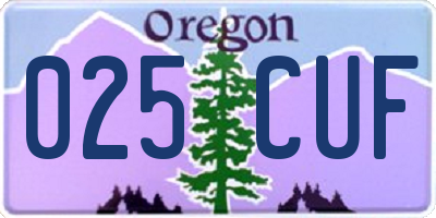 OR license plate 025CUF