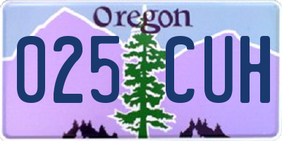 OR license plate 025CUH