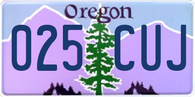 OR license plate 025CUJ