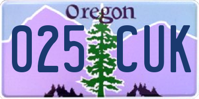 OR license plate 025CUK