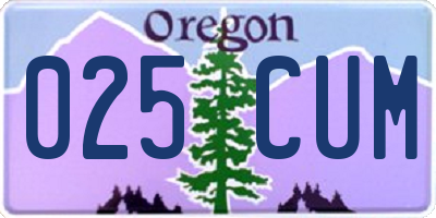 OR license plate 025CUM