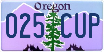 OR license plate 025CUP