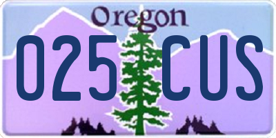 OR license plate 025CUS