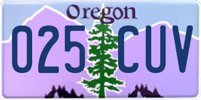 OR license plate 025CUV