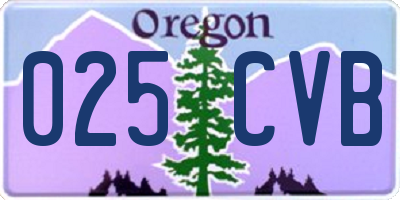 OR license plate 025CVB