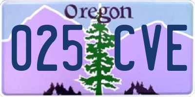 OR license plate 025CVE