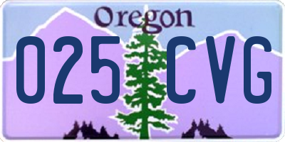 OR license plate 025CVG