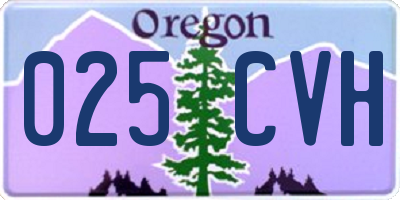OR license plate 025CVH