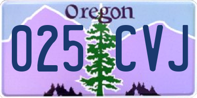 OR license plate 025CVJ
