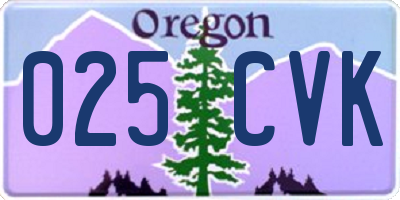 OR license plate 025CVK