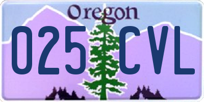 OR license plate 025CVL