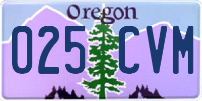 OR license plate 025CVM