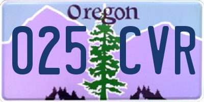 OR license plate 025CVR
