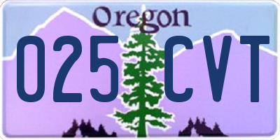 OR license plate 025CVT