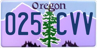 OR license plate 025CVV