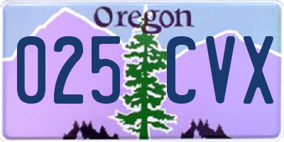 OR license plate 025CVX