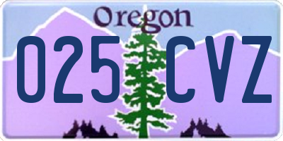 OR license plate 025CVZ