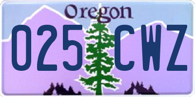 OR license plate 025CWZ