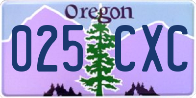 OR license plate 025CXC