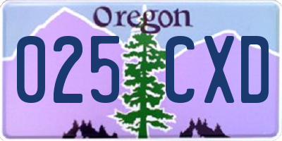 OR license plate 025CXD