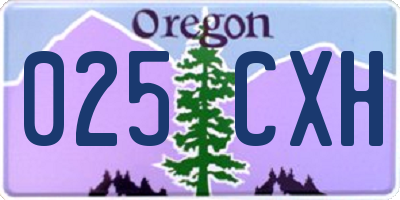 OR license plate 025CXH